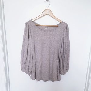 NWOT || ana || Heather Grey top with Pink Stripes